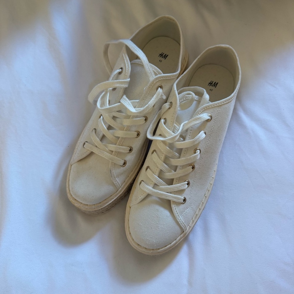 H&M Cream Canvas Sneakers